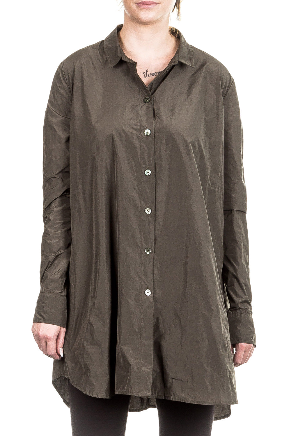 Katharina Hovman Damen Bluse Tunika khaki