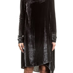 Masnada Damen Samtkleid oversized schwarz