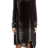 Masnada Damen Samtkleid oversized schwarz