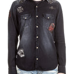 Robin`s Jean Herren Hemd Patches dunkelblau
