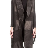 Claudio Cutuli Damen Lederweste Avantgarde schwarz