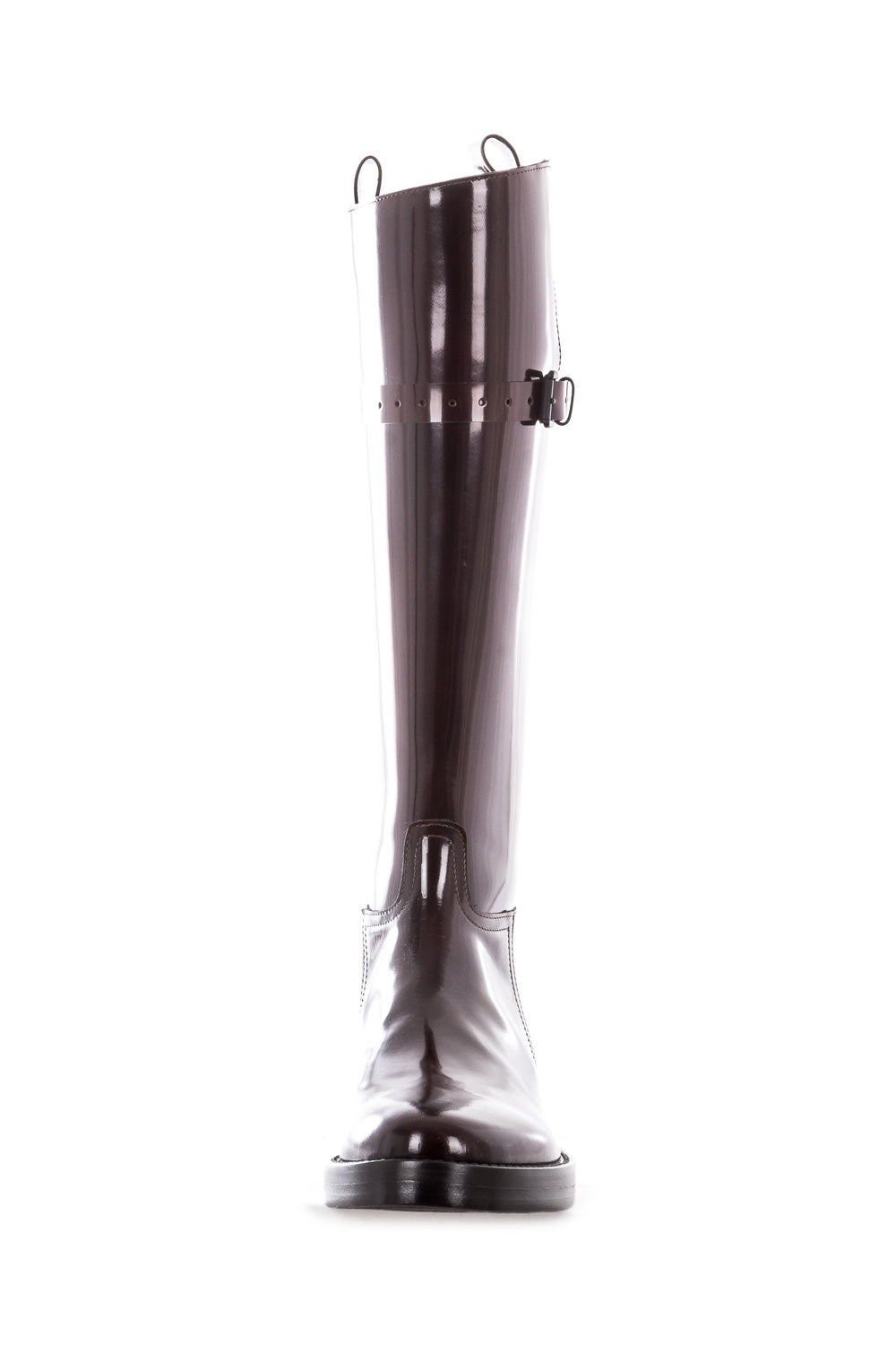 Ann Demeulemeester Damen Lackleders Stiefel bordeaux
