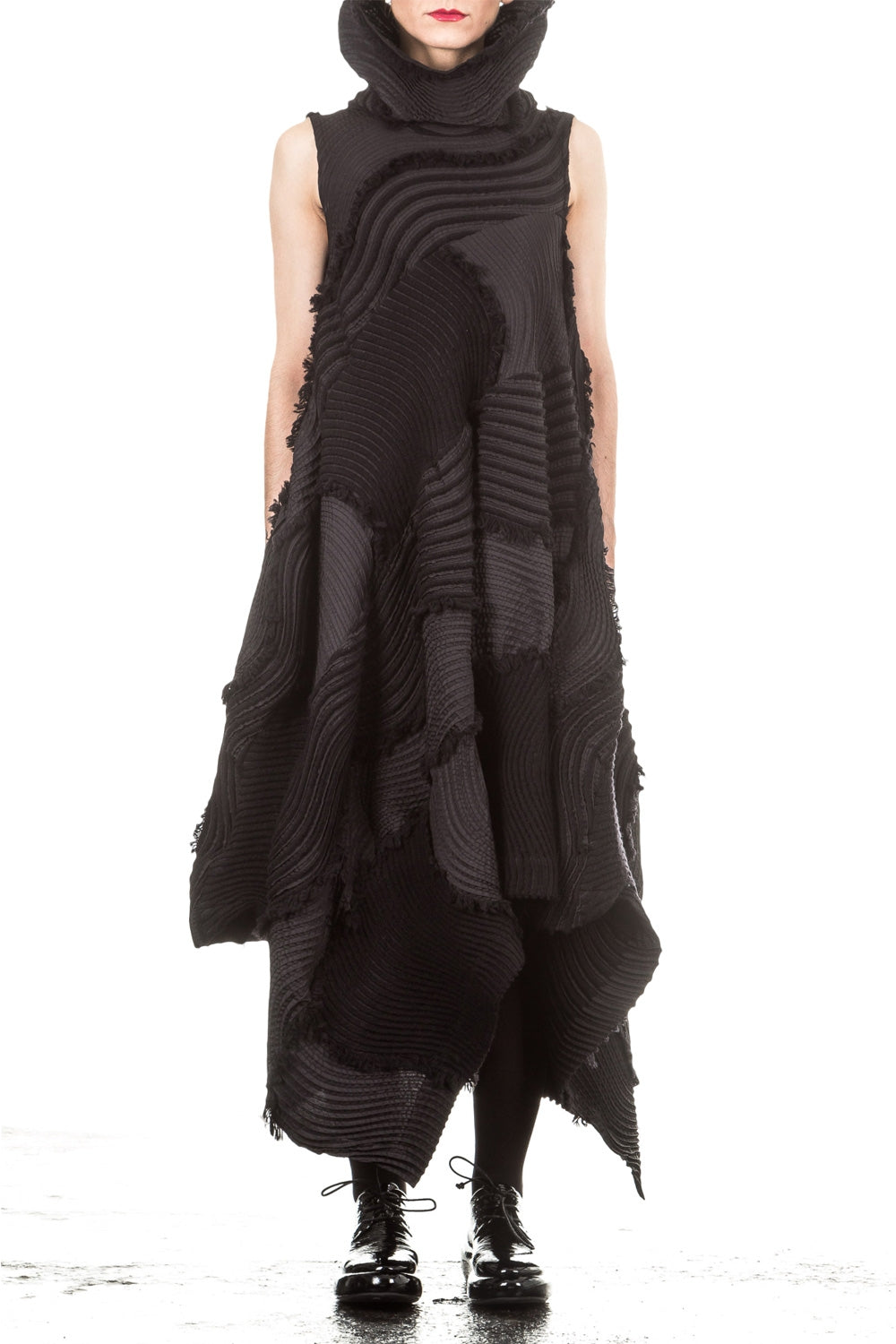 ISSEY MIYAKE Plissee Kleid schwarz