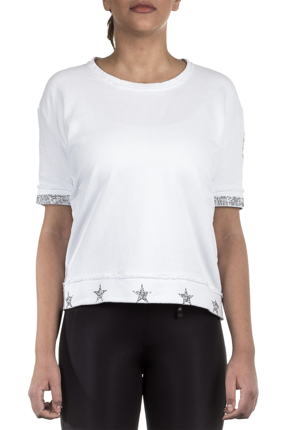 Jet Set Damen 1/2 Arm Sweatshirt KEIKO weiß