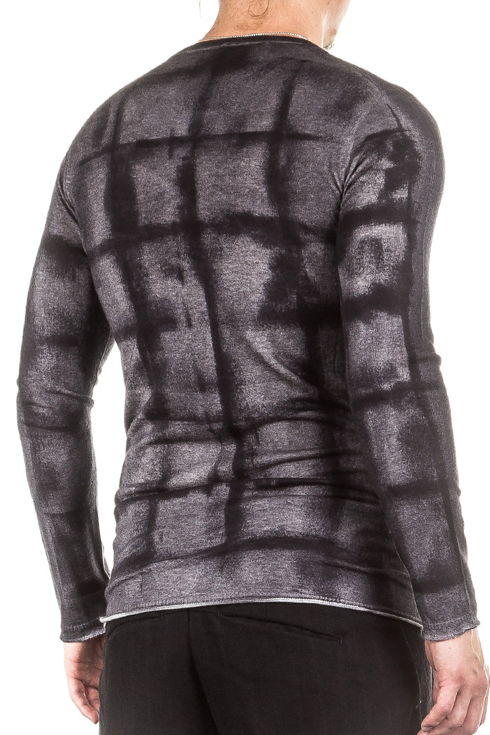 Masnada Herren Kaschmir Pullover grid anthrazit