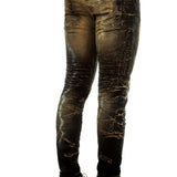 Robin`s Jean Herren Jeans PERU Slim Fit schwarz ocker