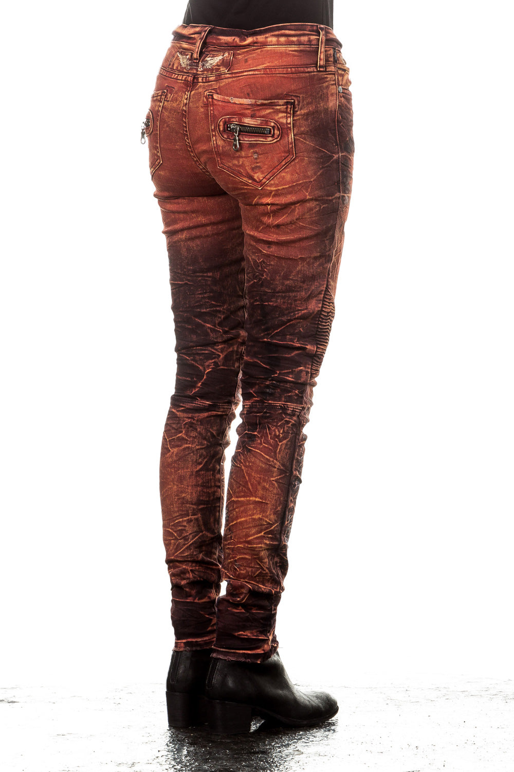 Robin`s Jean Damen Jeans MOTORCYCLE orange