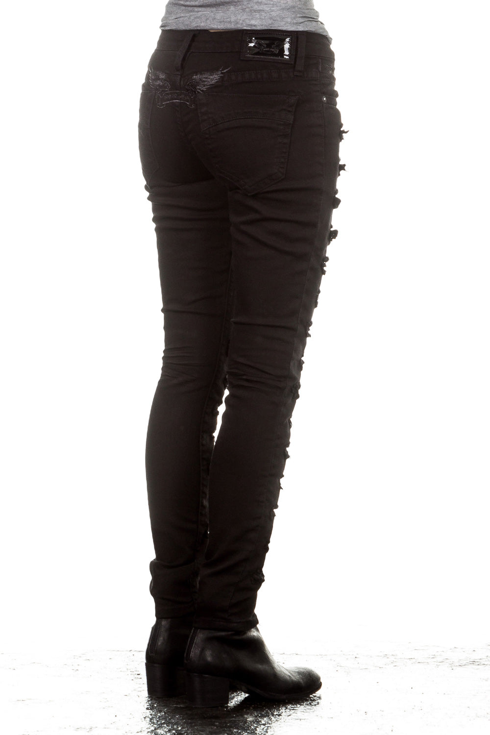 Robin`s Jean Damen Jeans DISTRESS schwarz
