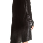 Masnada Damen Samtkleid oversized schwarz