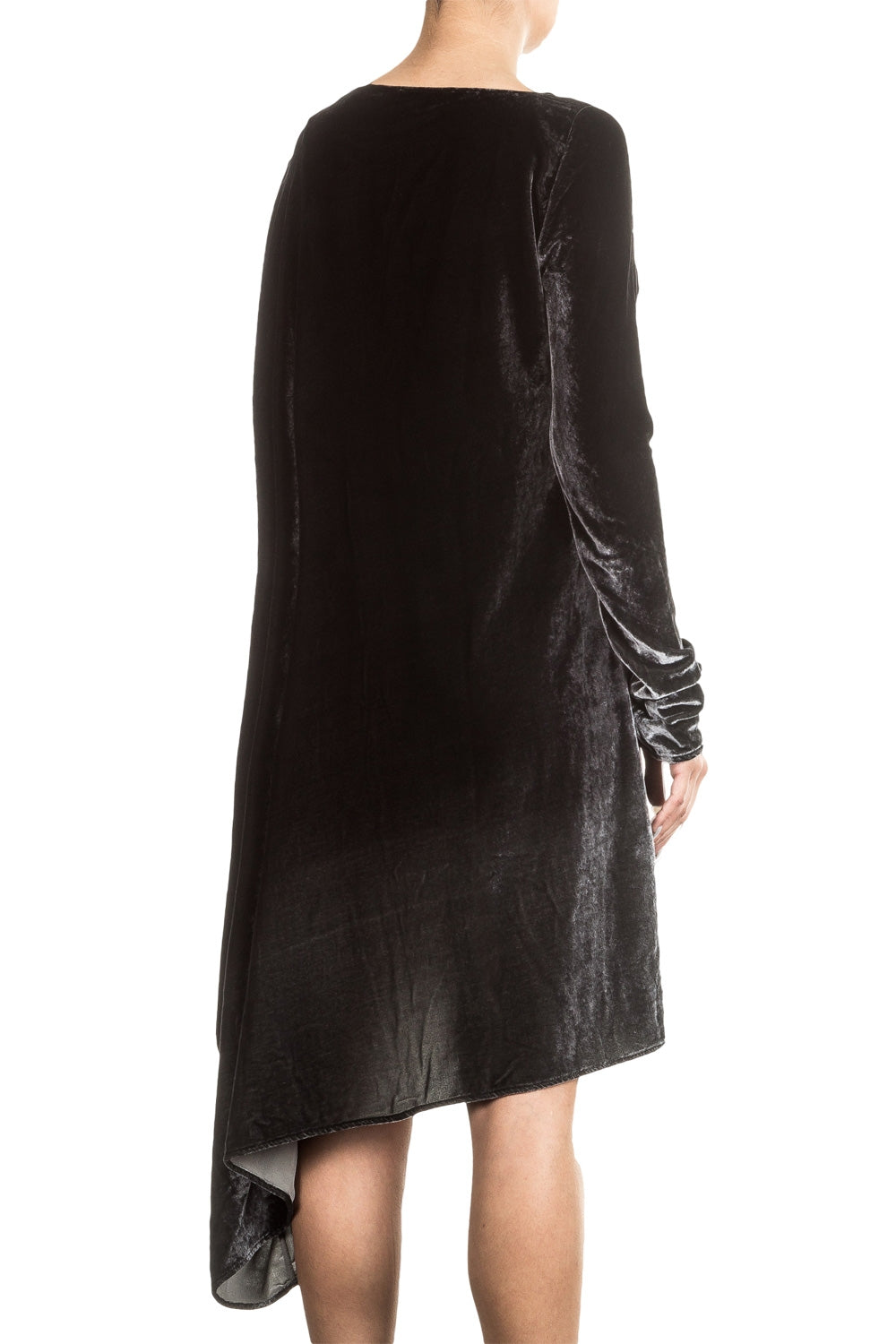 Masnada Damen Samtkleid oversized schwarz