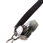 GOTI Lederarmband mit Silberknospe BR1131 silber schwarz