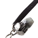 GOTI Lederarmband mit Silberknospe BR1131 silber schwarz