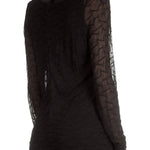 Sarah Pacini Damen Langarm Tüllshirt schwarz
