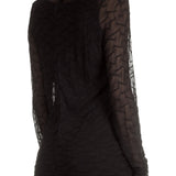 Sarah Pacini Damen Langarm Tüllshirt schwarz