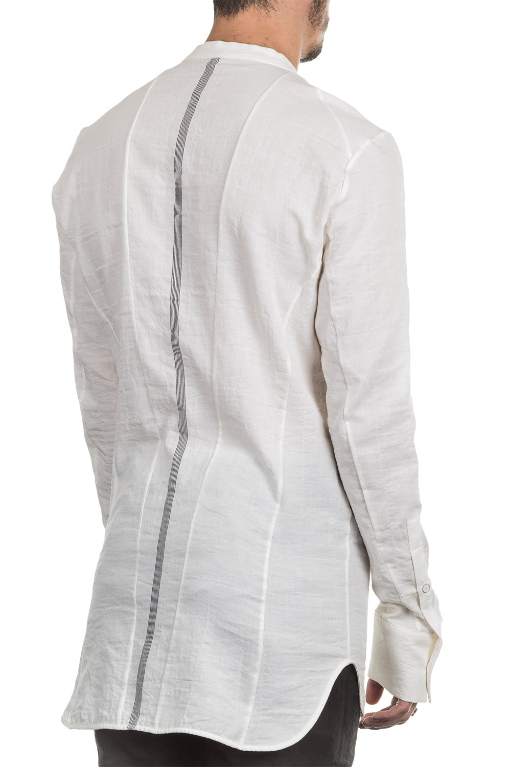 Masnada Herren Hemd PIN STRIPE weiß