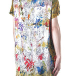 Avant Toi Damen T-Shirt Seide Floral gelb