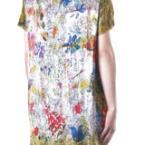 Avant Toi Damen T-Shirt Seide Floral gelb