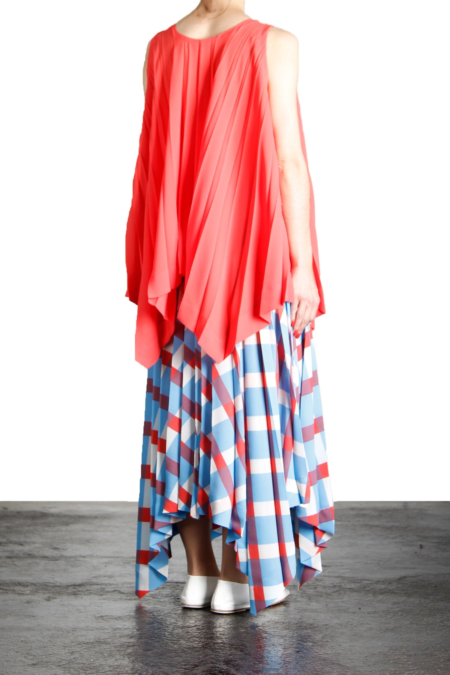 Issey Miyake Plissé Träger Top orange