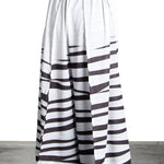 Issey Miyake Plissé Hose Gestreift Print schwarz weiß