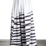 Issey Miyake Plissé Hose Gestreift Print schwarz weiß