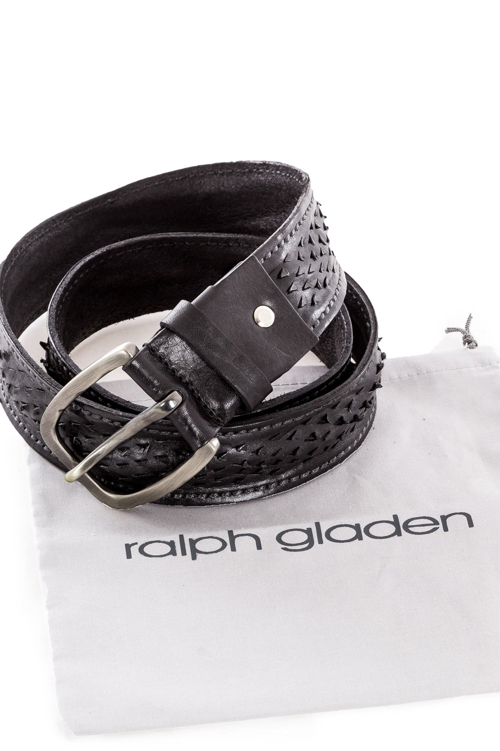 Ralph Gladen Ledergürtel VINTAGE SCHNITT schwarz