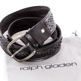 Ralph Gladen Ledergürtel VINTAGE SCHNITT schwarz