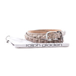Ralph Gladen schmaler Krokodilleder Gürtel taupe