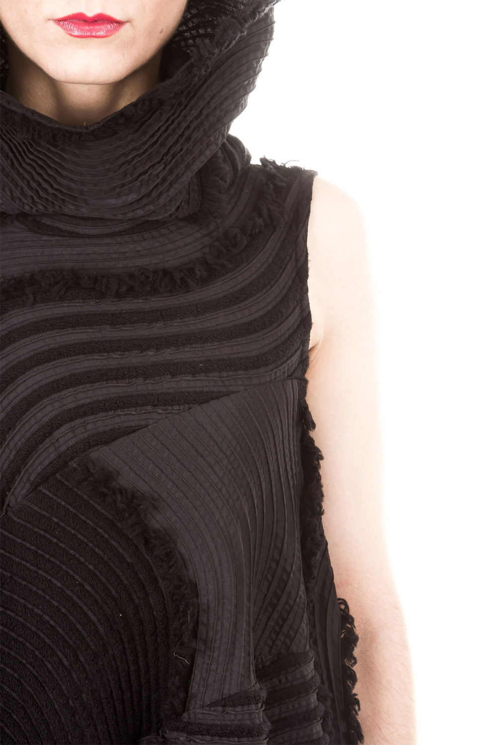 ISSEY MIYAKE Plissee Kleid schwarz