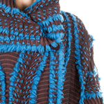 Issey Miyake Damen Plissee Mantel Avantgarde türkis braun