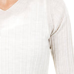 Helmut Lang Damen Pullover Ripp V-Neck off white