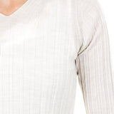 Helmut Lang Damen Pullover Ripp V-Neck off white