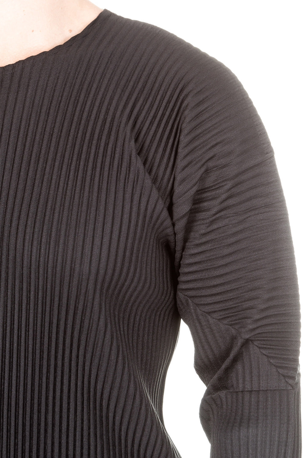 Homme Plissé Issey Miyake Herren longsleeve shirt schwarz