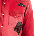 Robin`s Jean Herren Hemd Patches rot