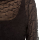 Sarah Pacini Damen Langarm Tüllshirt schwarz