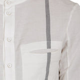 Masnada Herren Hemd PIN STRIPE weiß