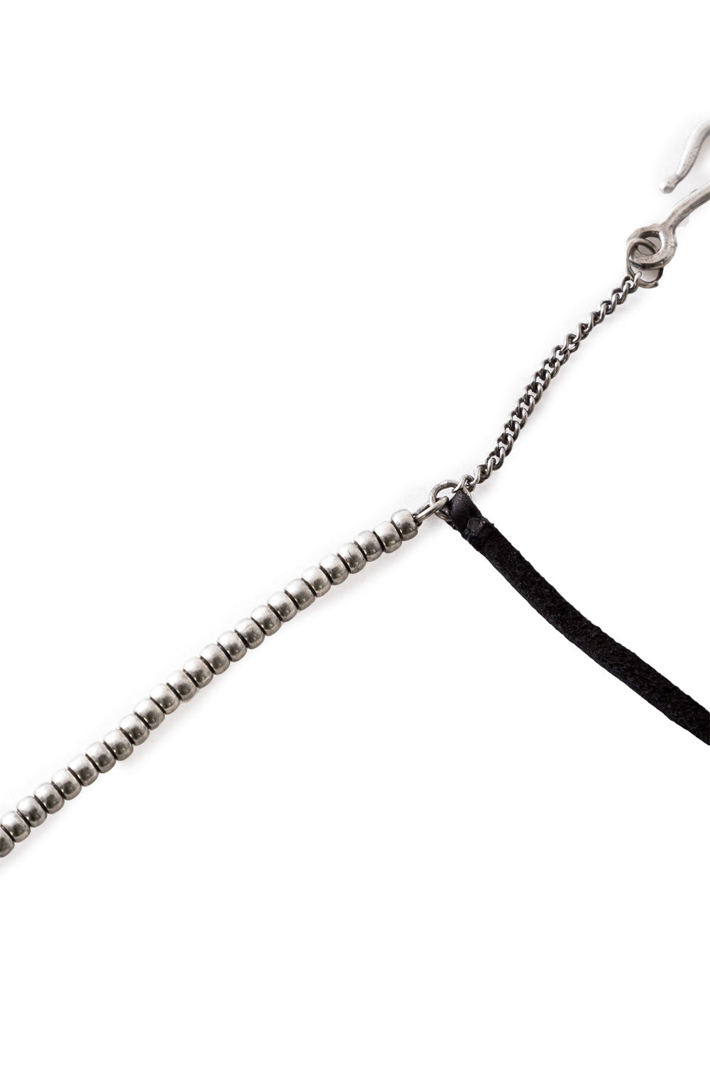 GOTI Silber Armband BR1116 mit Leder schwarz silber