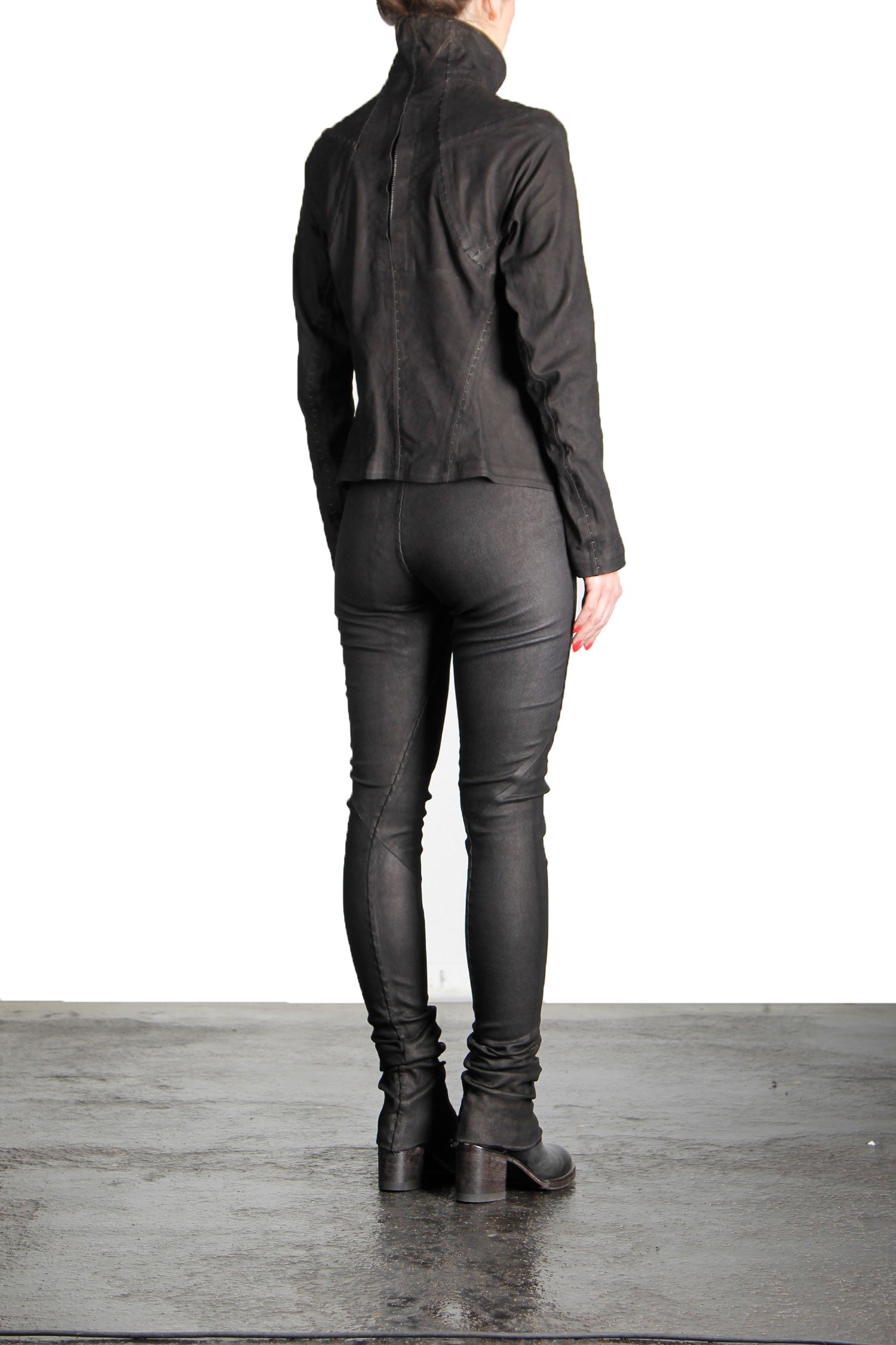 Isaac Sellam Damen Leder Jacke Biker schwarz LuxuryLoft – Luxury