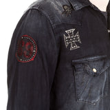 Robin`s Jean Herren Hemd Patches dunkelblau
