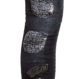 Robin`s Jean Damen Jeans SKINNY PATCHES dunkelblau