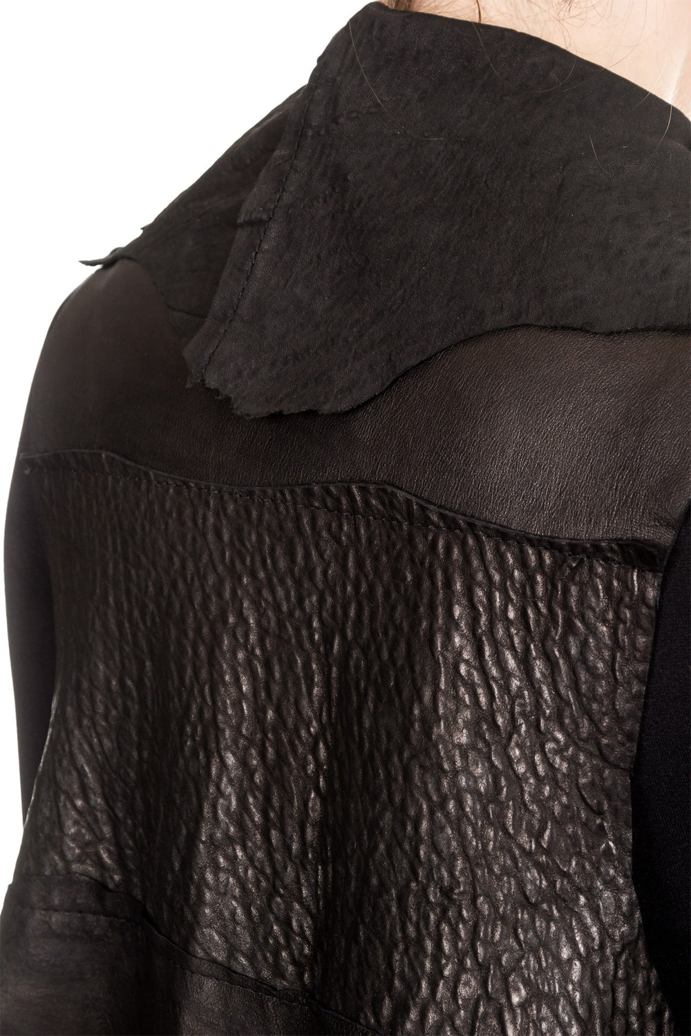 Claudio Cutuli Damen Lederweste Avantgarde schwarz