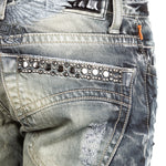Robin`s Jean Herren Jeans MARLON SKINNY mit Nieten blau 