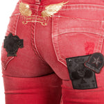 Robin`s Jean Damen Jeans SKINNY PATCHES rot