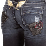 Robin`s Jean Damen Jeans SKINNY PATCHES dunkelblau