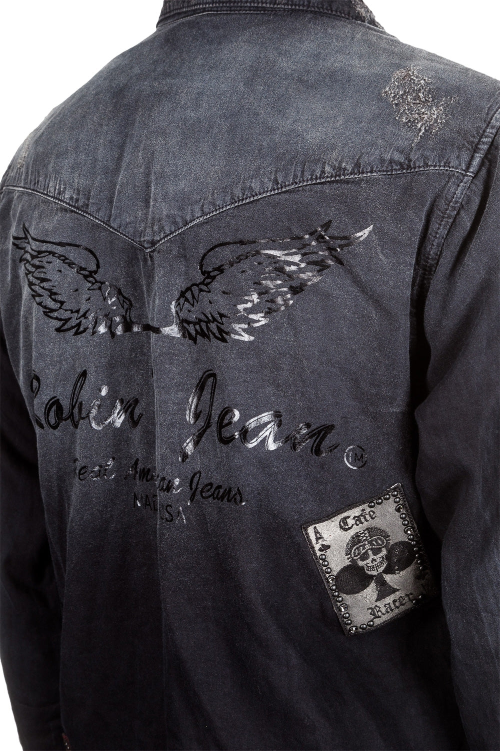 Robin`s Jean Herren Hemd Patches dunkelblau