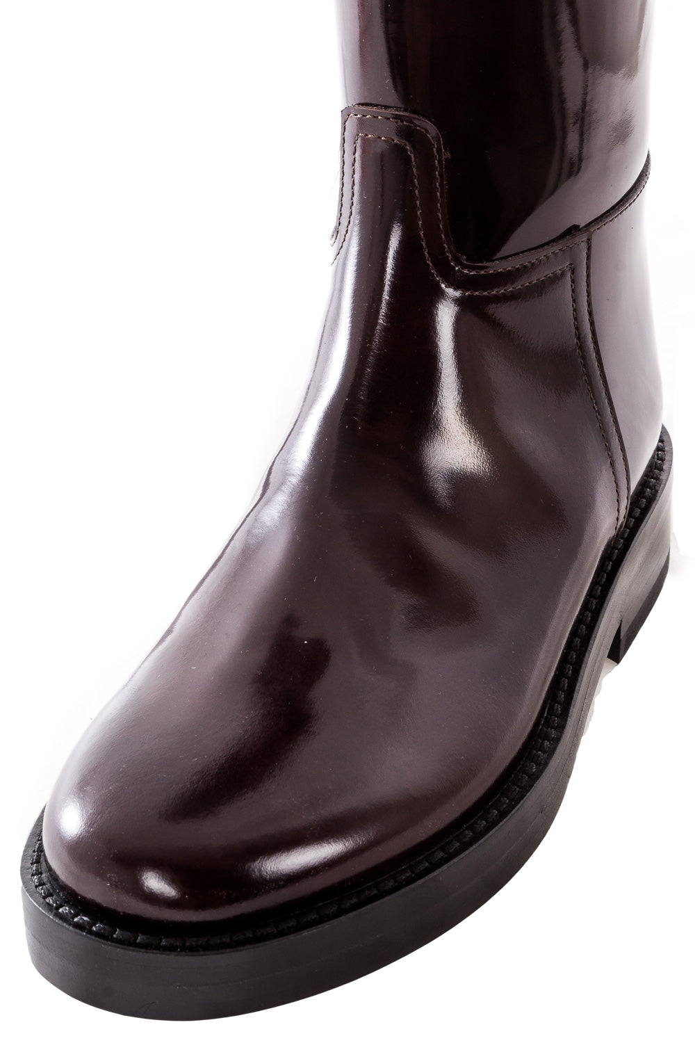 Ann Demeulemeester Damen Lackleders Stiefel bordeaux