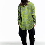 AVANT TOI Damen Leinen-Baumwoll-Mix Blazer mit Farbverlauf grün