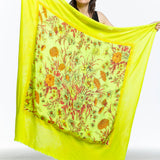 AVANT TOI ladies cashmere scarf floral with rhinestones multicolor