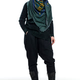 AVANT TOI cashmere silk scarf with print green blue
