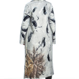 AVANT TOI ladies coat with print long offwhite