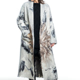 AVANT TOI ladies coat with print long offwhite